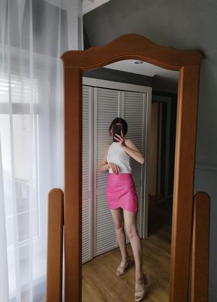 Розовая мини юбка в стиле barbie m/l8 фото