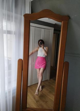 Розовая мини юбка в стиле barbie m/l9 фото
