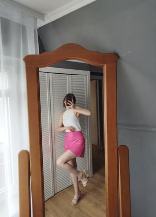 Розовая мини юбка в стиле barbie m/l7 фото