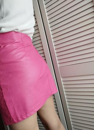 Розовая мини юбка в стиле barbie m/l5 фото