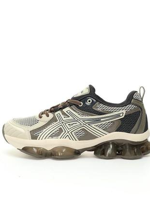 Кросівки чоловічі та жіночі бежеві asics gel-quantum kinetic beige brown black