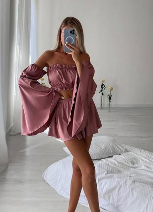 Пижама женская, шорты +топ4 фото