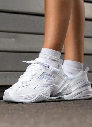 Кроссовки nike m2k tekno white leather натуральная кожа1 фото