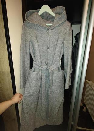 Пальто шерстяне довге сіре від бренду rinna rossi, 40 p.1 фото