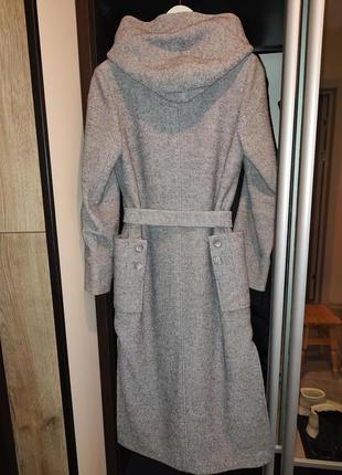 Пальто шерстяне довге сіре від бренду rinna rossi, 40 p.3 фото
