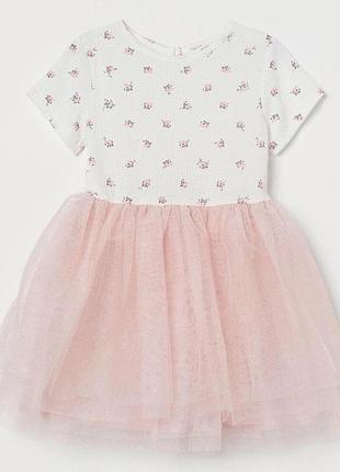 Платье с пышкой юбкой в цветочек h&m2 фото