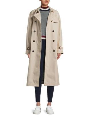 Tommy hilfiger peached cotton long trench, тренч размер м1 фото