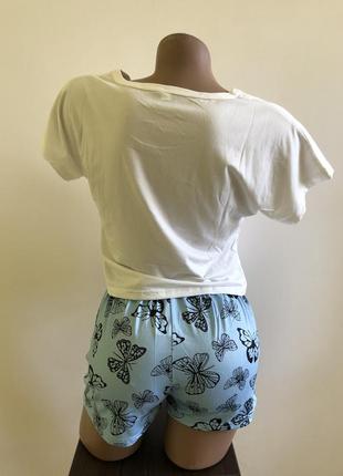 2-259 жіноча піжама комплект футболка шорти женская пижама комплект футболка шорты3 фото
