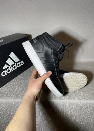 Мужские кожаные кроссовки adidas hoops 2.0 mid7 фото