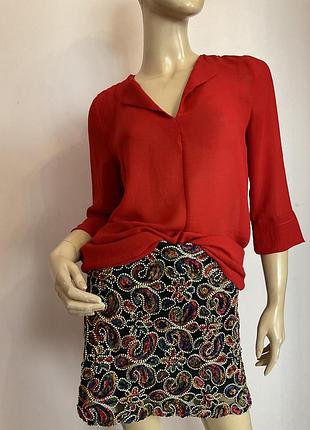Легкая красная блузка /s / brend selected femme