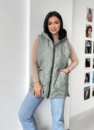 Жіноча стьобана весняна жилетка,женская тёплая весенняя жилетка,безрукавка,жилет тепла тёплая