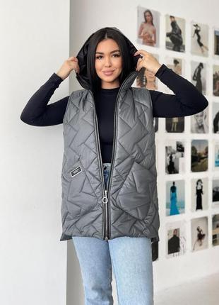 Жіноча стьобана весняна жилетка,женская тёплая весенняя жилетка,безрукавка,жилет тепла тёплая