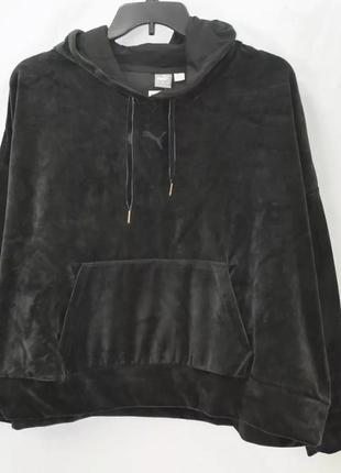 Бархатное серое худи велюровое худи бархатное худи мягкое худи puma White плюшевое худи5 фото