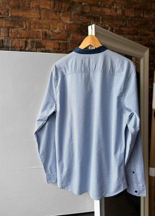 Hollister california men’s blue long sleeve button shirt muscle fit сорочка на довгий рукав4 фото