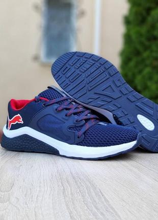 👟 кросівки    puma hybrid racer сині з червоним     / наложка bs👟5 фото