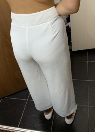 Білі штани ,кюлоти молочні брюки,білі кюлоти8 фото