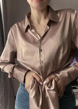 Пудрова сорочка пудровая рубашка блузка блуза2 фото