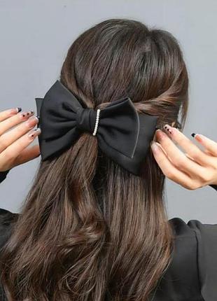 Бантик бант для волосся заколка автомат зажим