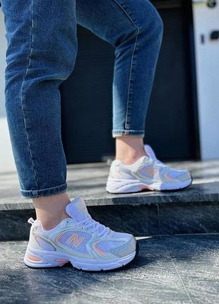 Женские кроссовки new balance 530 retro white silver pink