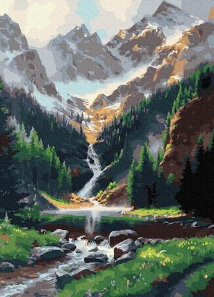 Картина по номерам brushme горный водопад 40х50см bk-gx36003 без коробки набор для росписи по цифрам