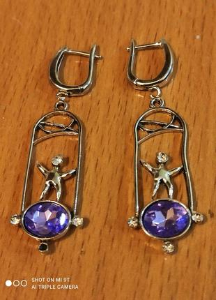 Этнические сережки с стразами