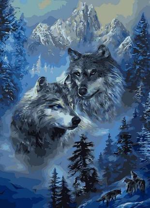 Картина по номерам babylon зимние волки 40х50см vp1130 набор для росписи по цифрам