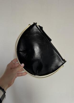 Клатч кожаный черный mango2 фото