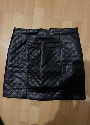 Юбка стеганая екокожа