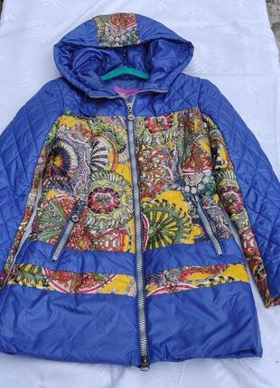 Пальто на дівчинку-підлітка з капюшоном, ріст 1652 фото
