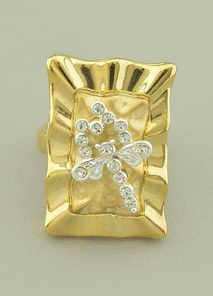122358-160 кольцо 'vogue' фианит  (позолота 14k (лимонная))