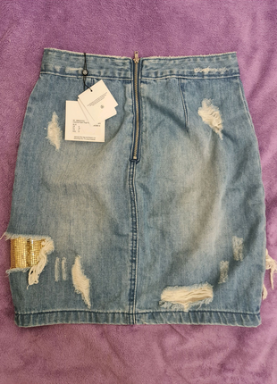 Невероятно стильная джинсовая юбка4 фото