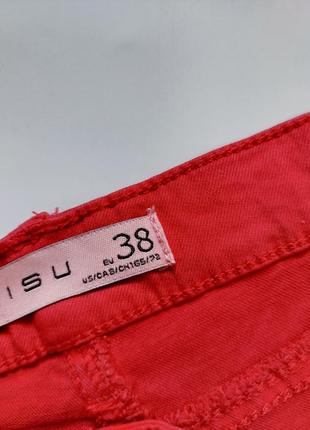 Жіночі червоні джинси скіни на блискавці і гудзику від бренду amisu3 фото