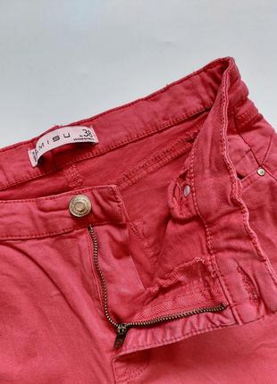 Женские красные джинсы скины на молнии и пуговице от бренда amisu2 фото