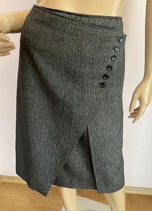 Оригиналинальная юбочка в елочку с шерстью/м/brend gerry weber