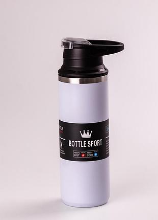 Термос питьевой для кофе bottle фиолетовый (500 мл) до 12 часов термос из нержавеющей стали для чая с ручкой