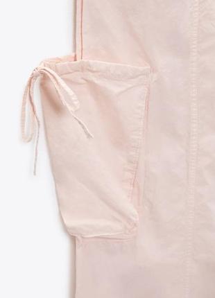 Zara штани-парашути, вільні брюки карго на резинці8 фото