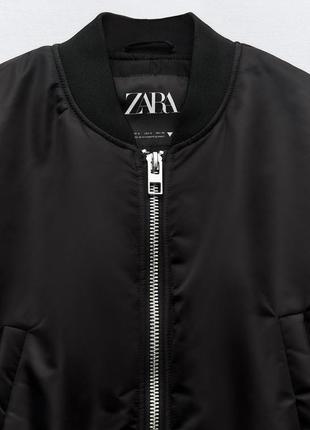 Zara укорочена нейлонова куртка-бомбер, вітровка, плащ7 фото