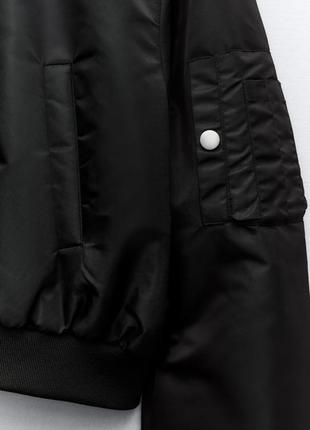 Zara укорочена нейлонова куртка-бомбер, вітровка, плащ8 фото