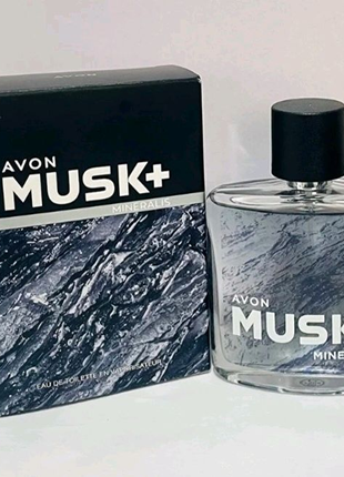 Туалетна вода musk+ mineralis для нього. 75 мл avon. нова.