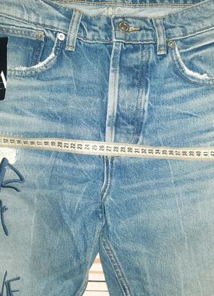 Zara джинсы женские с вышивкой размер л8 фото
