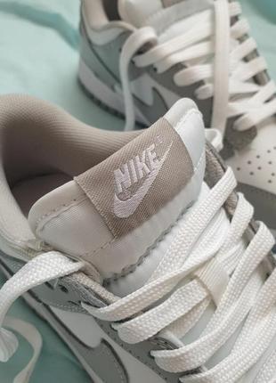 Nike sb dunk low «grey white»4 фото
