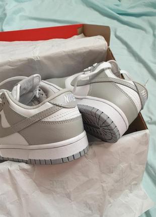 Nike sb dunk low «grey white»7 фото