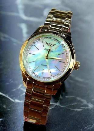 Жіночий наручний годинник зі сталевим браслетом skmei 1964 gdwt
