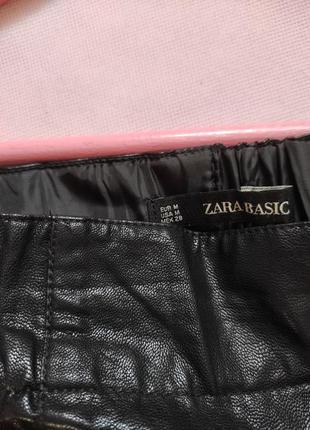 Черная короткая кожаная юбка прямая мини юбка женская4 фото