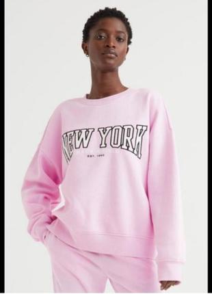 Новый свитшот батал толстовка h&m свитшот оверсайз new york1 фото