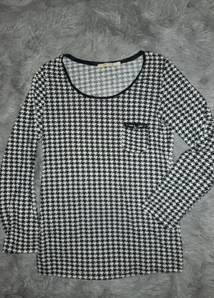 Блуза прямая туника кофточка гусиные лапки