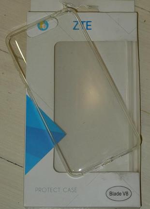 Чохол zte tpu case для blade v8 transparent оригінал! 0614