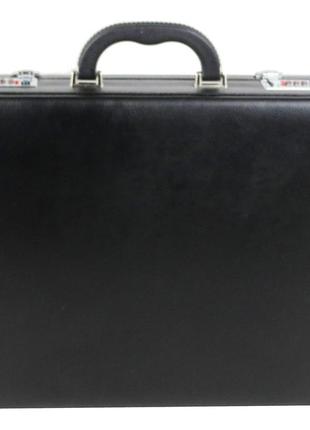 Элегантный кейс, дипломат из эко кожи portfolio черный 44х33х10 см2 фото