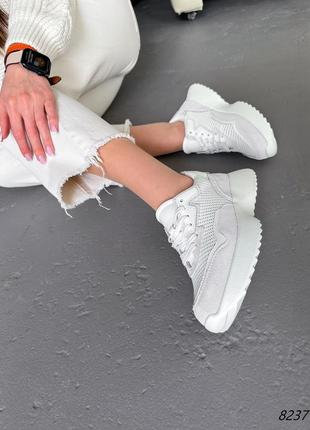 Распродажа 36рр кроссовки женские rachel белые + беж натуральная кожа2 фото
