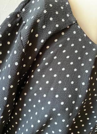 Красивая черная блуза блузка в горошек4 фото